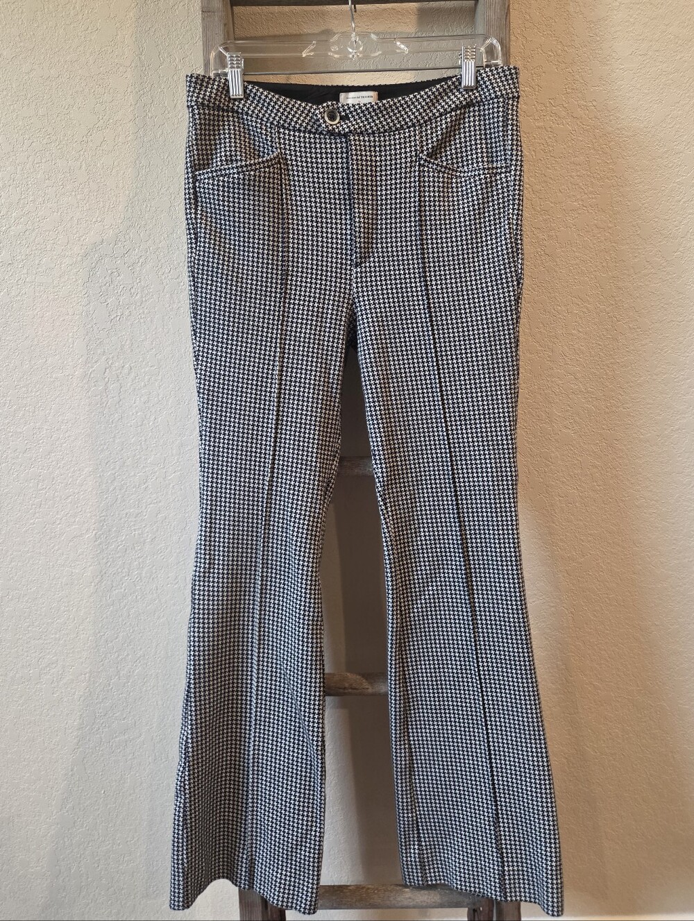 Anthropologie Womens Essential Bootcut Houndstooth Trouser - Size 10